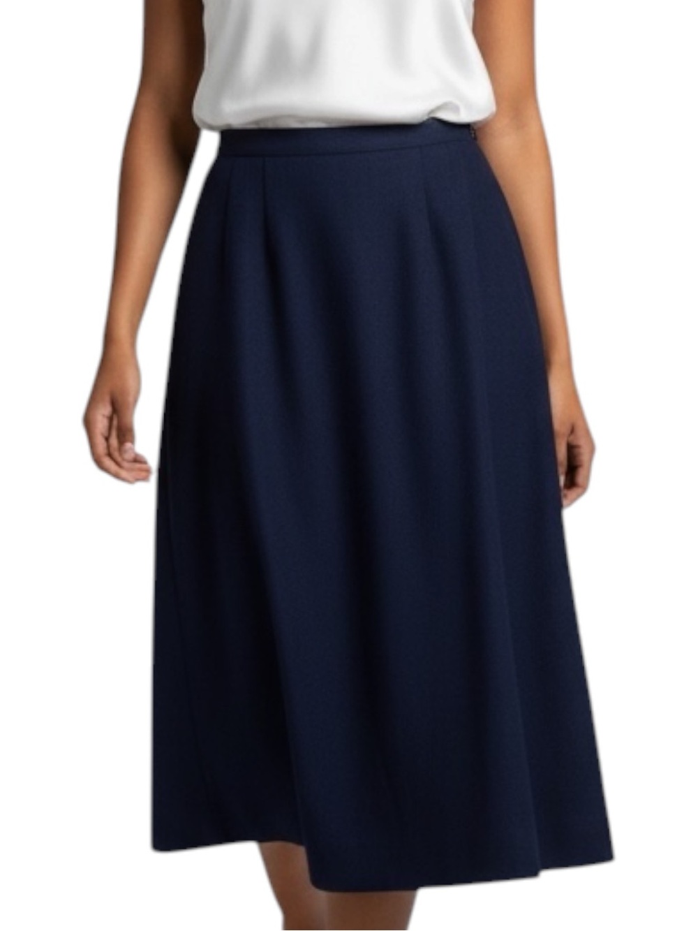 Pendleton Navy 100% Wool Midi Skirt Vintage Size 16 Academia Preppy